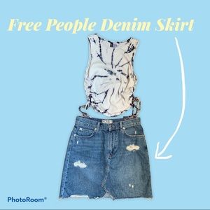 Free People Hallie Denim Skirt